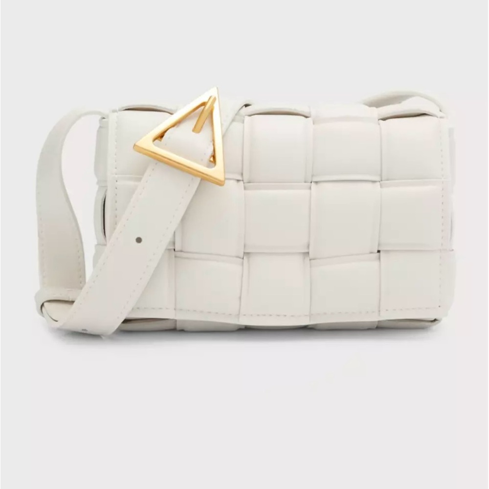 Bottega Veneta Padded Cassette Crossbody White Leather